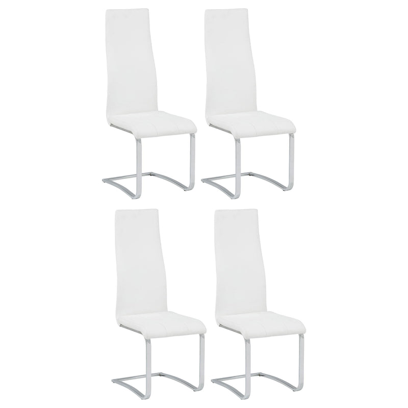 Montclair High Back Dining Chairs Black and Chrome (Set of 4)