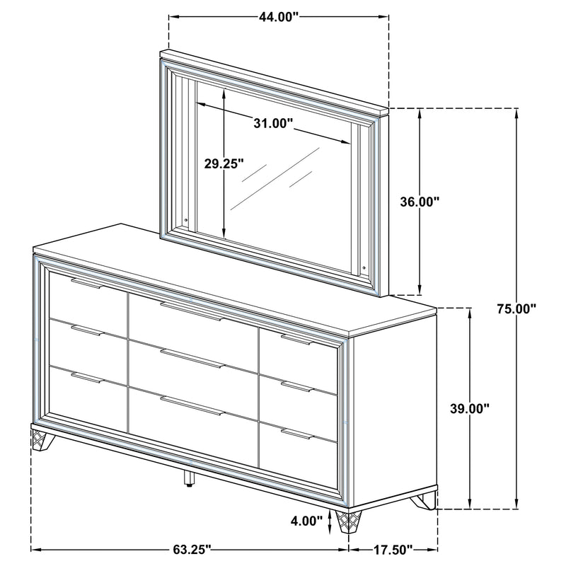 Marmore Dresser with Mirror