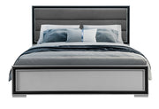 Amelia Grey Black Bed with LED