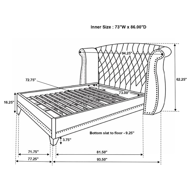 Barzini Wingback Platform Bed