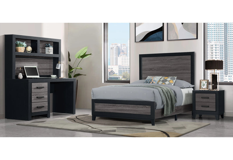 Lisbon Grey and Black Nightstand
