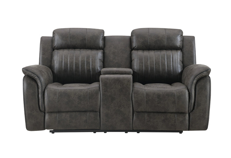 U8517 Grey Console Reclining Loveseat