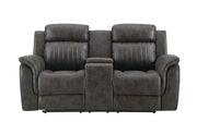 U8517 Grey Reclining Sofa/Console Reclining Loveseat