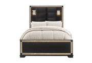 Blake Black Bed with Lamps