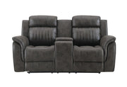 U8517 Grey Console Reclining Loveseat