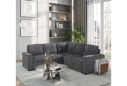 U2660 Grey Sofa Bed Sectional W/O Chaise and W/O Pullout