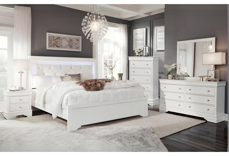 Pompei Metallic White Group With Led
