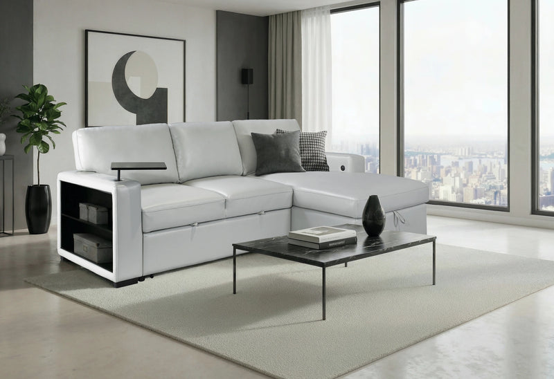 U0212 Blanche Silver Pull Out Sofa Bed