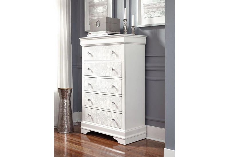 Pompei Queen Bed, Dresser, Mirror and 2 Nightstands