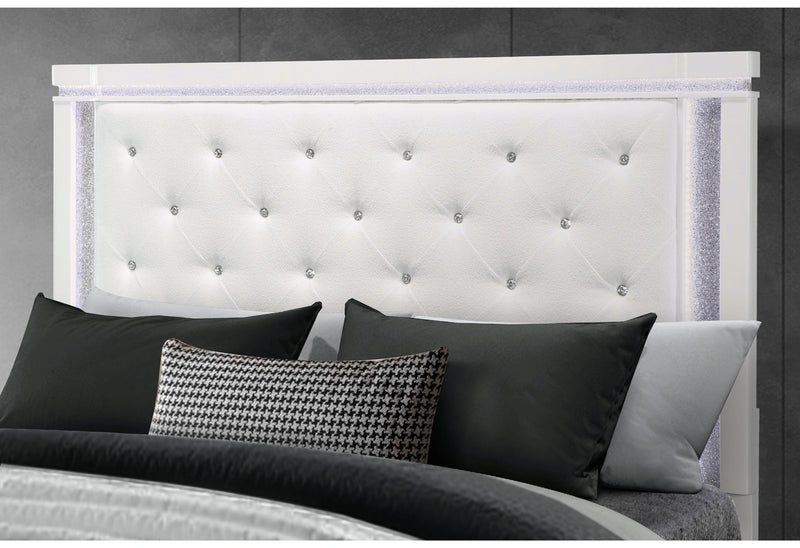 Alina White Bed with LED