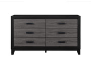 Lisbon Grey/Black Bookcase Twin Bed, Dresser, Mirror and Nightstand