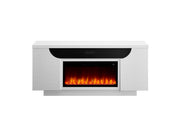 Aileen White 66" Ent Unit with LED, Speakers, Crystal and Pop-Up Doors