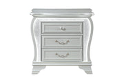 Aria Silver Nightstand with LED