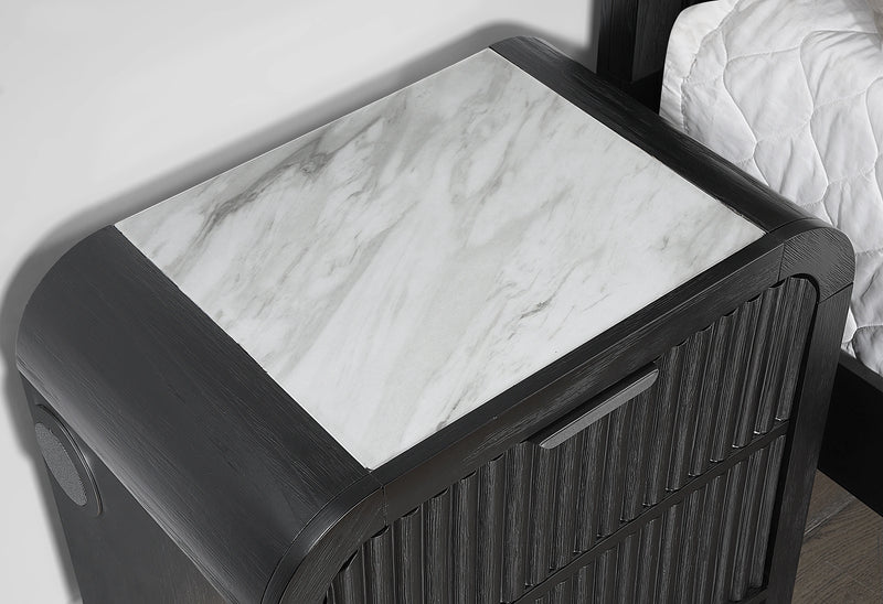 Beckett White/Black Bed Group with Cooler and Speaker