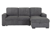 U2660 Grey L Sofa Bed Sectional Without Pullout