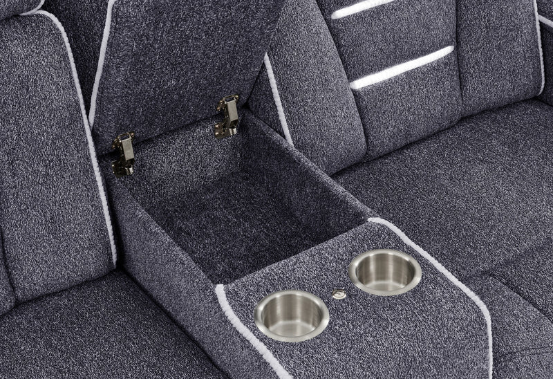 U1895 Grey P2 Reclining Sofa/Console Reclining Loveseat/Recliner