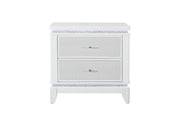 Alina White Nightstand with LED and USB