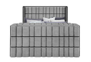 Isabella Grey Bed with LED, TV Lift, Speaker and Fireplace