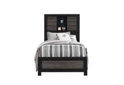 Lisbon Grey/Black Bookcase Bed