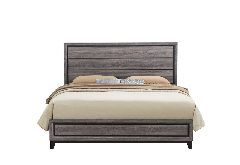KATE GREY QUEEN BED, DRESSER, MIRROR, CHEST AND 2 NIGHTSTANDS