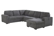 U2660 Grey Sectional W/Pull Out Sofa Bed