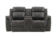 U8517 Grey Reclining Sofa/Console Reclining Loveseat