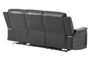 U8879 Blanche Charcoal Pwr Rec Sofa W/LED & Global Surround System