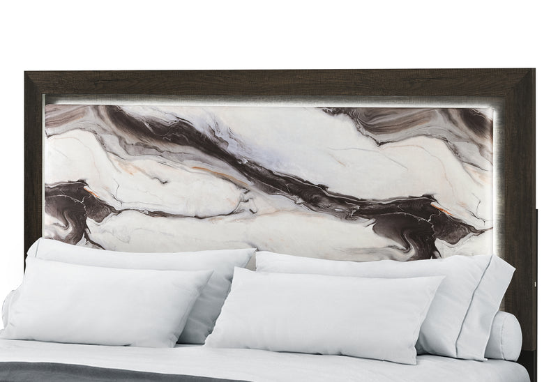 HARMONY BROWN KING BED WITH LED
