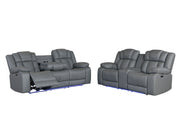 U7068 Grey 10 Pwr Rec Sofa/Pwr Console Rec Loveseat/Pwr Recliner W/LED