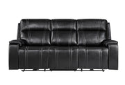 U8881 Black Leather Power Reclining Sofa with Immerse Sound