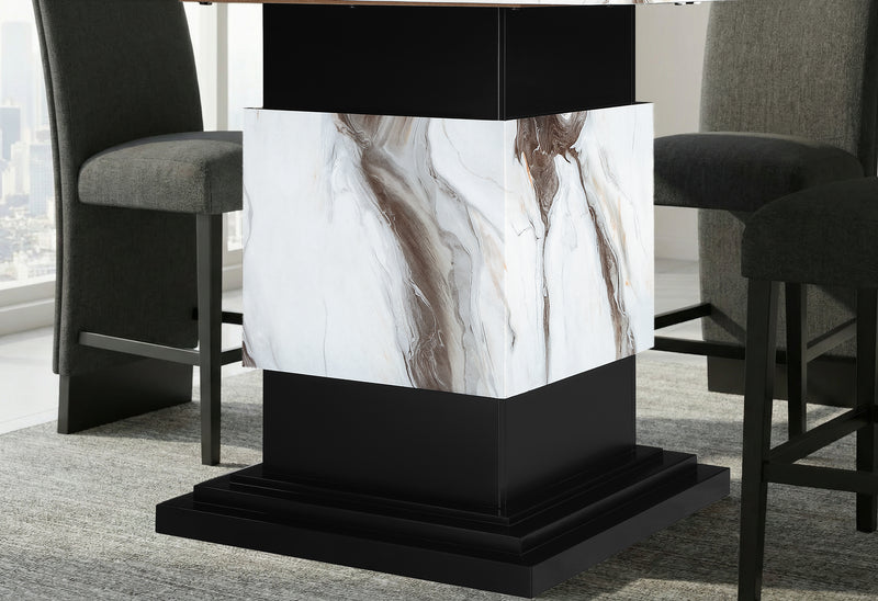 D12 BAR TABLE AND 4 BAR STOOLS