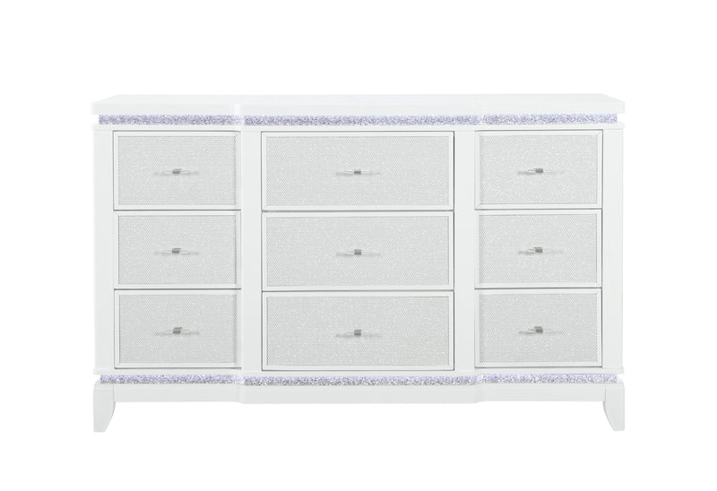 Alina White Dresser with LED