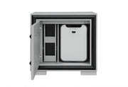 Amelia Grey/Black Nightstand with Cooler and Speaker