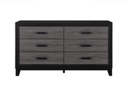 Lisbon Grey/Black Bookcase Twin Bed, Dresser, Mirror and Nightstand