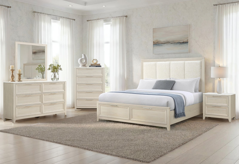 beige dresser for bedroom Merrifield Sandstone With Portrait Mirror, Mirrors, by Magnussen Home has inherent disparities in color and grain pattern Haven Hills - Dresser -