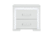 Naomi Silver Marble Nightstand with LED