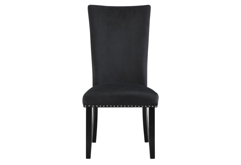 D1628 DINING TABLE AND 6 D03 BLACK DINING CHAIRS