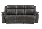 U8517 Grey Reclining Sofa/Console Reclining Loveseat