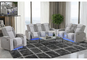 U8000 Grey Pwr Rec Sofa/Pwr Console Rec Loveseat W/PHR